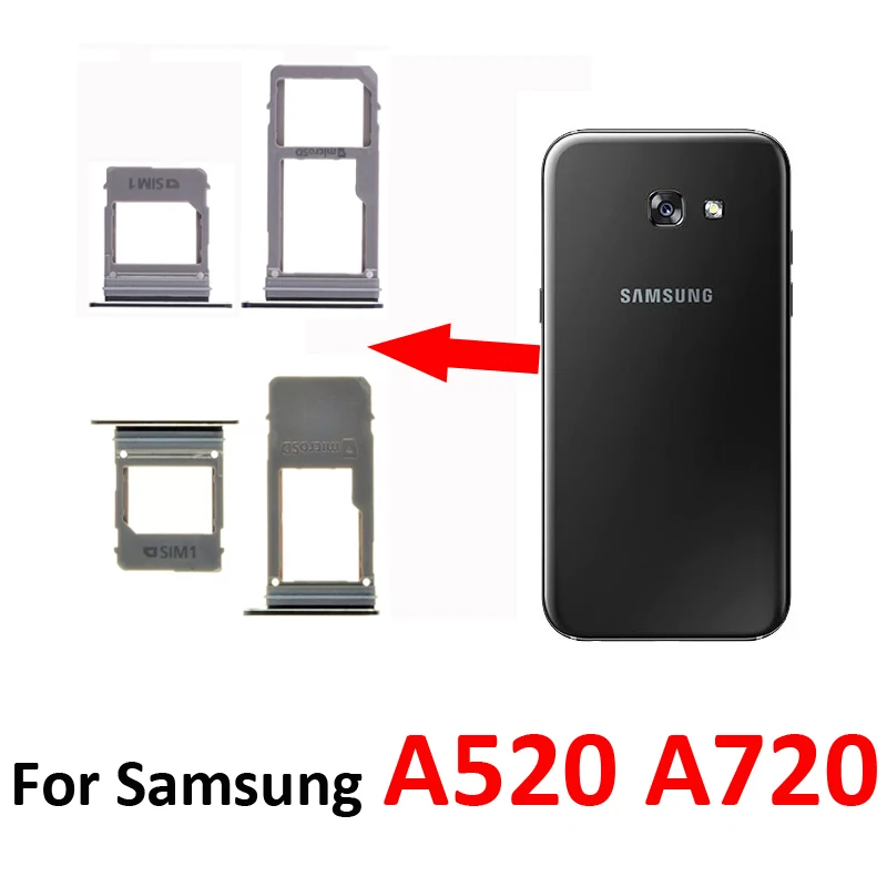 Для Samsung Galaxy A5 A7 2017 A520 A520F A720 A720F корпус для телефона Новый адаптер лоток SIM-карты Micro