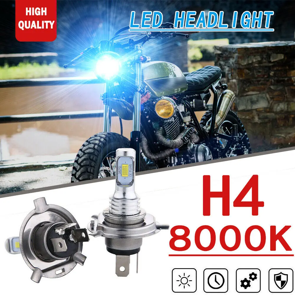 

2x 70W H4 9003 HS1 R2 8000K LED Bulbs Headlight Fit For Rocker FXCW 2008-2009 Rocker C FXCWC 2008-2011 Glide FLTR 1998-2009
