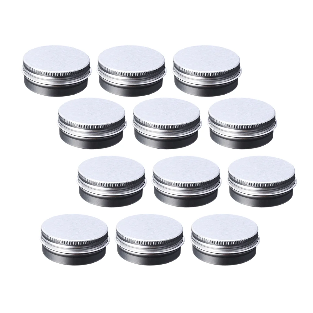 

12 Pcs Aluminum Box Travel Containers Lids Metal Storage Tin Jars Empty Cream