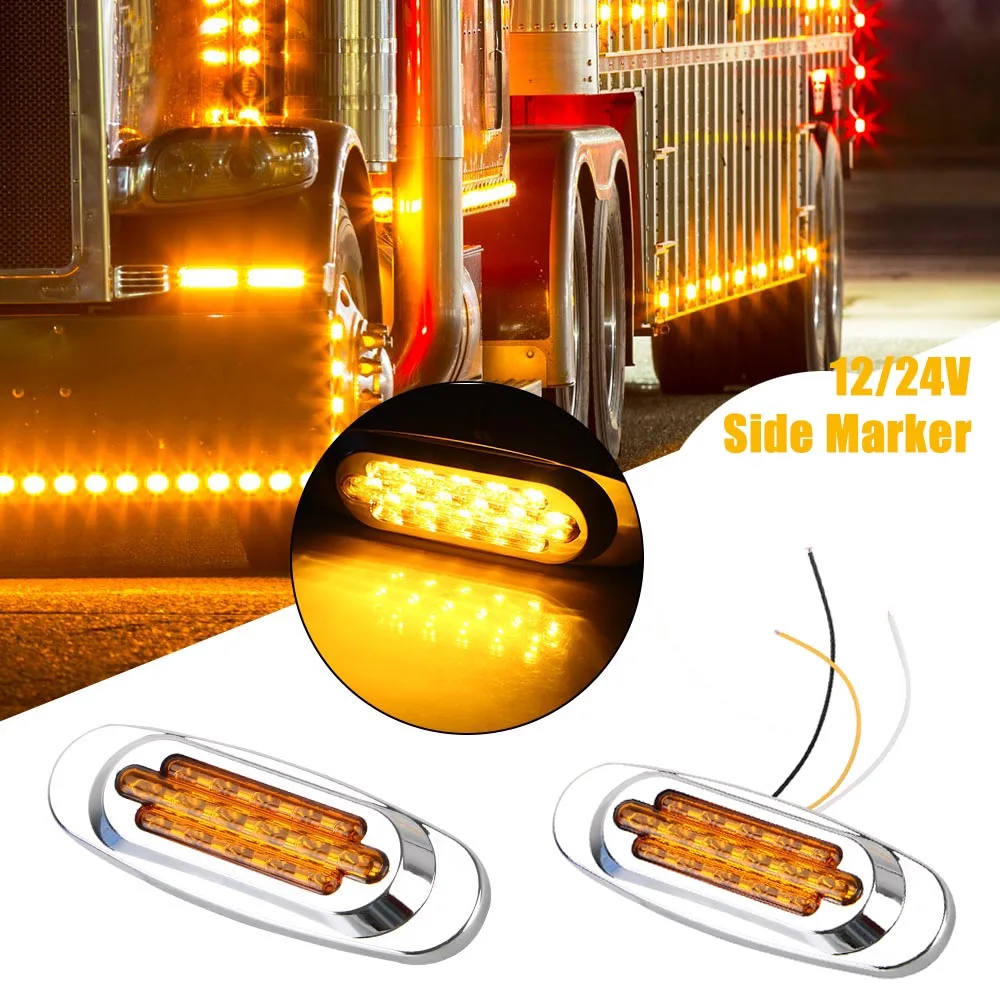 

12V 24V Truck Side Marker Trailer Position Clearance Light LED Turn Signal Lamp Motorcycle Taillights RV Caravan Car Accessories