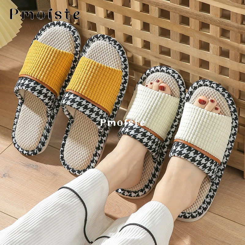 Women's Slippers for Home Soft Summer 2023 Linen Slipper Comfortable Non-slip Women Shoes Wear-resistant Slides Indoor