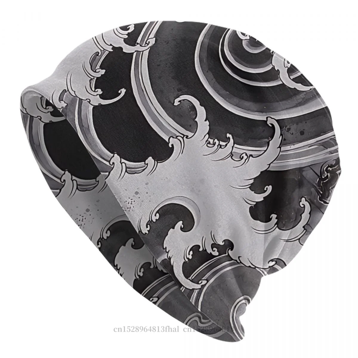 

Japanese Art Tattoo Skullies Beanies Caps Traditional Japanese Waves Tattoo Thin Hat Bonnet Hats Men Women's Hip Hop Ski Cap