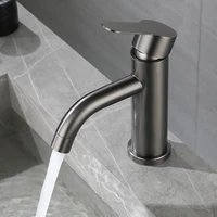 single hole bathroom sink faucet gun gray hot cold water basin mixer taps deck mounted bathroom faucet 304 stainless steel