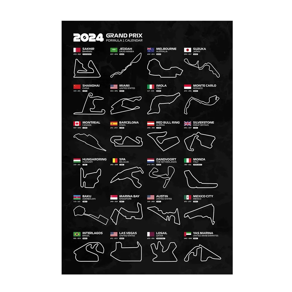 HEROCROSS 2024 F1 World Racing Track плакат на холсте