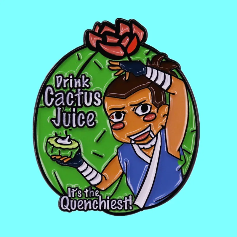 

Avatar Sokka Cactus Drink Brooch Cartoon Anime Character Metallic Enamel Badge Fashion Lapel Shirt Pin Jewelry Accessories Gifts