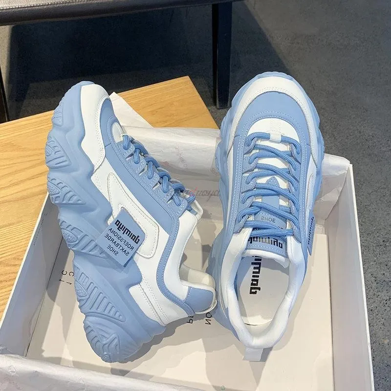 

Navy Blue Sneakers Women Designer Platform Sports Shoes Women Height Increasing Chunky Sneakers womens shoes