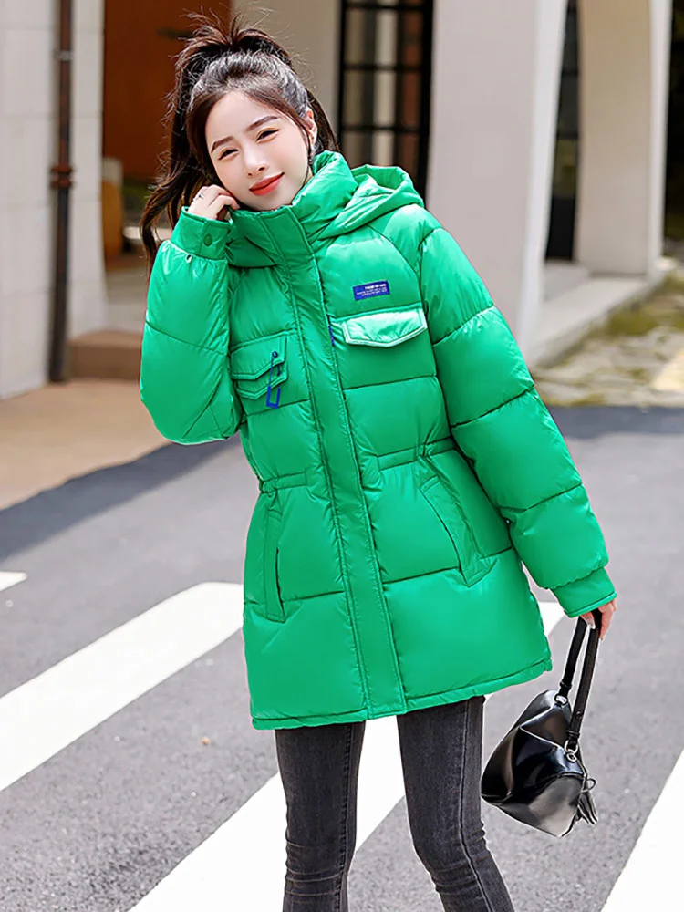 2022 New Winter Jacket For Women's Solid Oversize Loose Puffer Fashion Female Hooded Parkas Padded Warm Coat Clothes