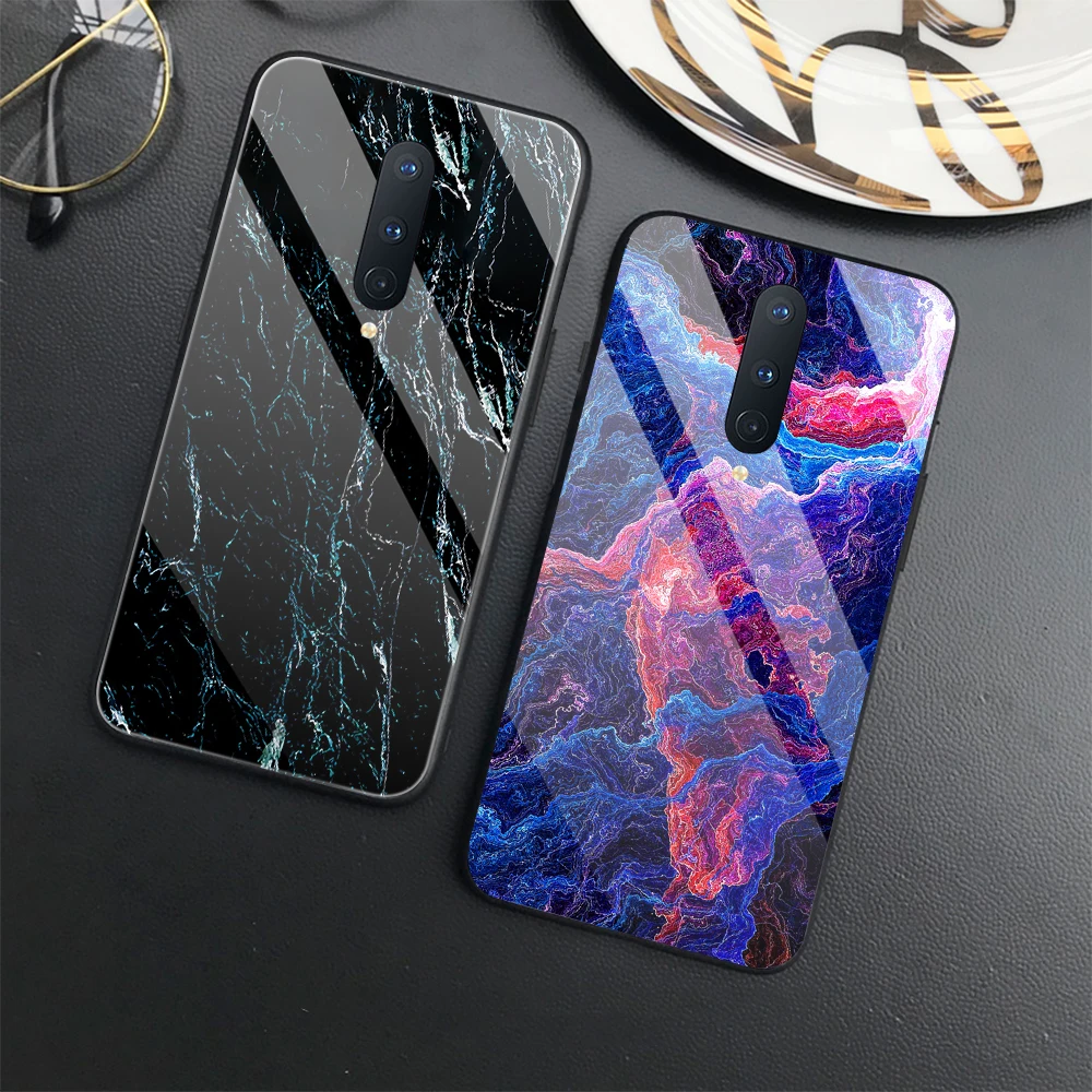 

Marble Art Fashion Case for OnePlus 5 5T 6 6T 10 8 9 7 Pro 7T 8T 9Pro 9R 9RT Nord N20 N10 2 5G N100 Tempered Glass Cover Fundas