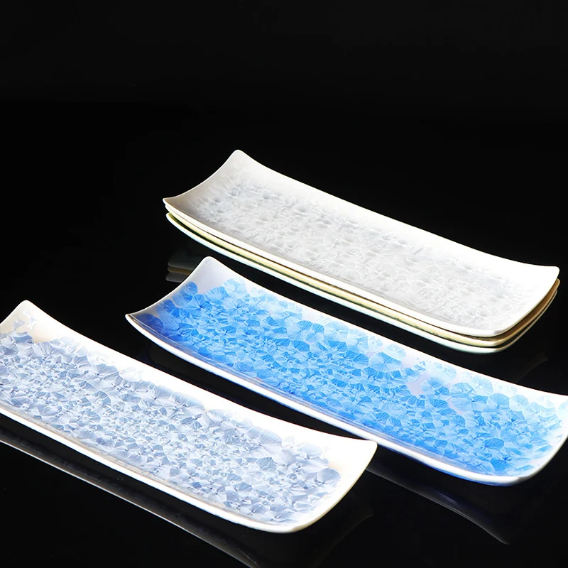 Фото Японский Kyku Shimizu Yaki Wer Crystal Длинное блюдо Фруктовые шампуры на гриле Суши №3