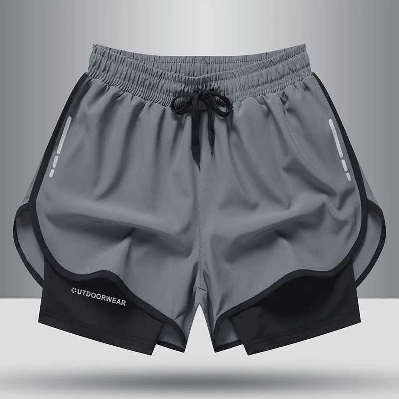 

Fashion Men Lined Sports Shorts Professional Basketball Running Training Quick-drying Durable Mid-waist Five-point Pants