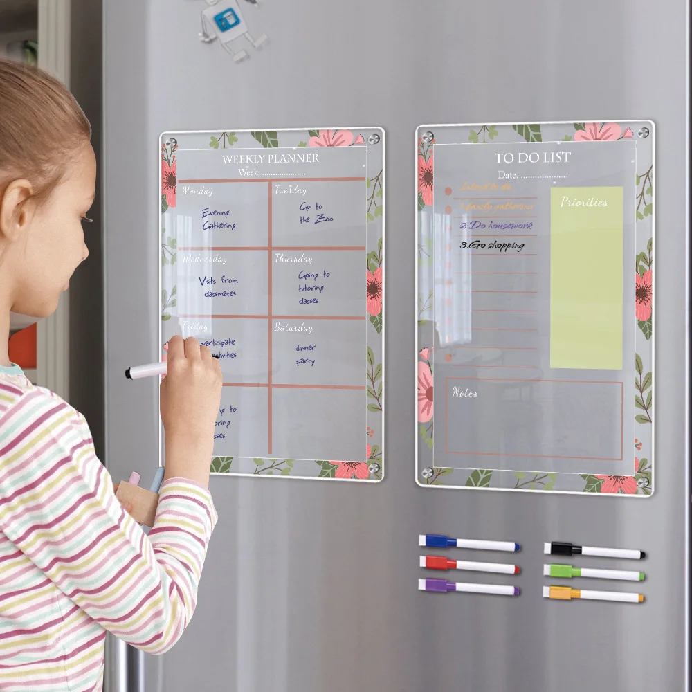 

Magnetic Whiteboard Fridge Magnets Dry Wipe White Board Marker Writing Record Message Board Remind Memo Pad Kid Gift Kitchen