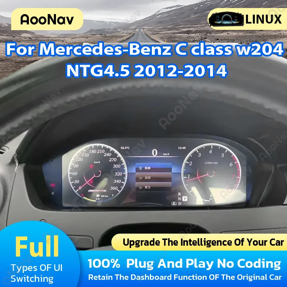 Автомобильный цифровой кластер с ЖК-дисплеем 12 3 дюйма для Mercedes Benz C W204 2012-2014
