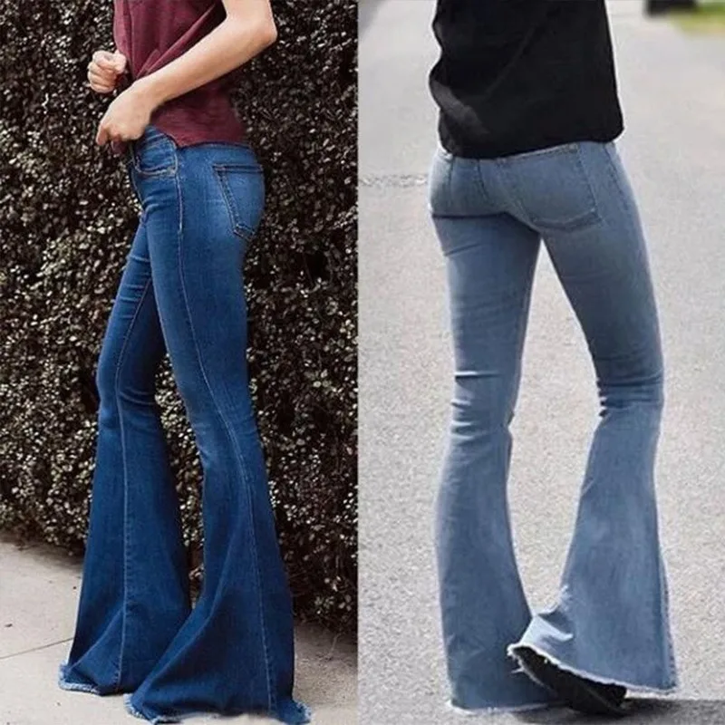 

2020 Autumn and Winter Fashion Women's High Waist Jeans Retro Women Sexy Streetwear Wide Leg Fringed Trousers Plus Size