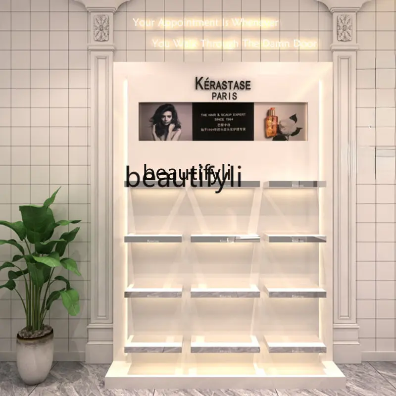

yj Showcase Cosmetics Shelf Cosmetology Shop Paint Display Cabinet