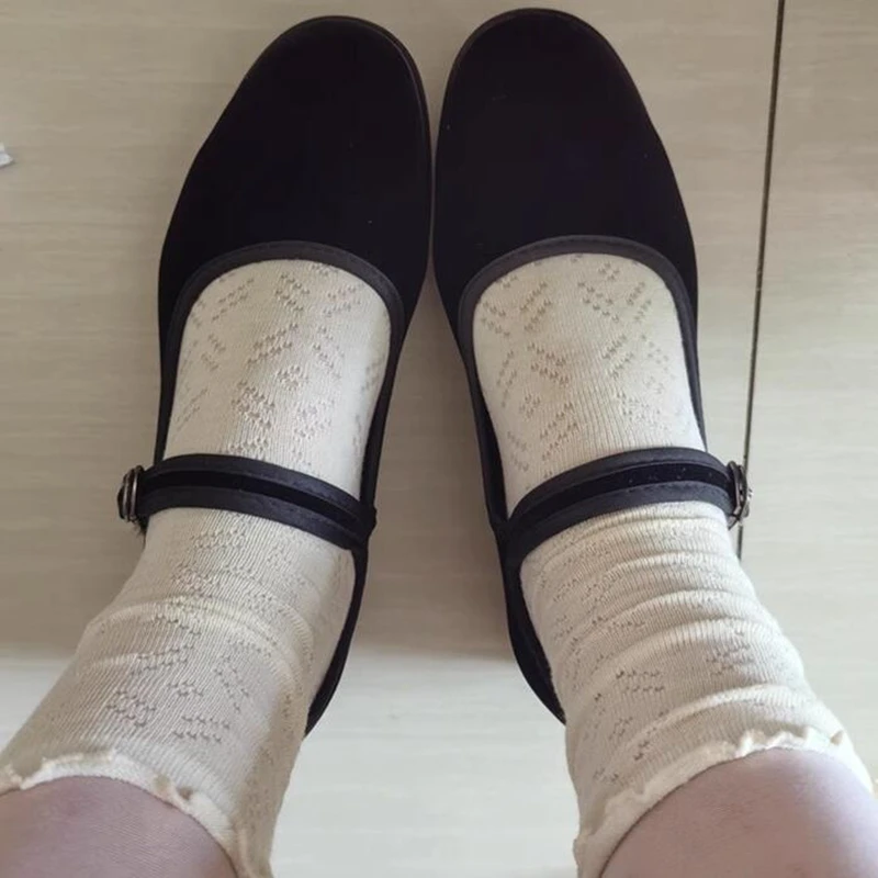 Туфли Мэри Джейн в стиле ретро женская обувь черные рабочие туфли на плоской