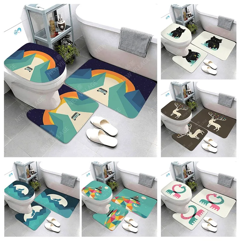 

Противоскользящий коврик для ванной, коврик для душа, декоративный Впитывающий Коврик для ног, вход в ванну, коврик для туалета, милый сканд...