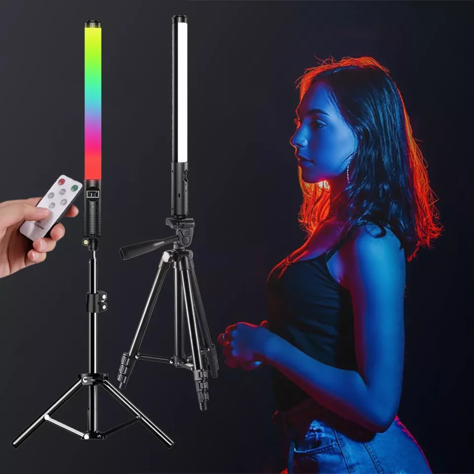 

NEW RGB Light Stick Wand With Tripod Stand Party Colorful LED Lamp Fill Light Handheld Flash Speedlight Photography Lighting Vid
