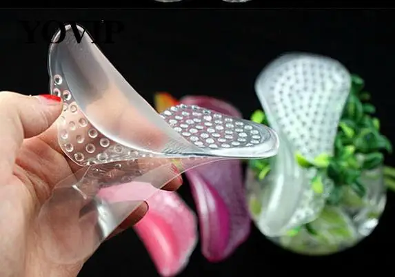 

1Pair Soft Silicone Gel Insoles Feet Cushion Half Heel Insole Foot Massager Shoe Pad Height Increase Women Massaging