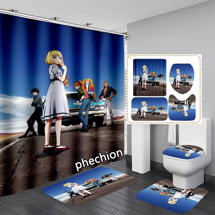 phechion Fashion 3D Print Takt Op.Destiny Shower Curtain Waterproof Bathroom Curtain Anti-slip Bath Mat Set Toilet Rugs VR275