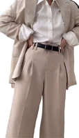 beige notched lapel lady pant suits for weddings womens business blazer female trouser tuxedojacketpant