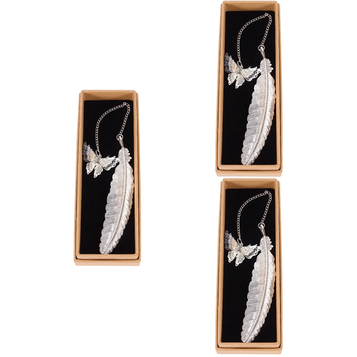 

3 pcs 2021 Graduation Gift Metal Feather Chinese Style Bookmarker