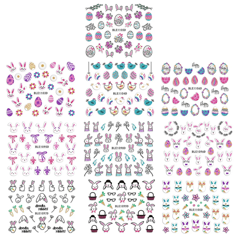 

10Pcs Bunny Nail Decals Stickers Children Scrapbooking Sticker