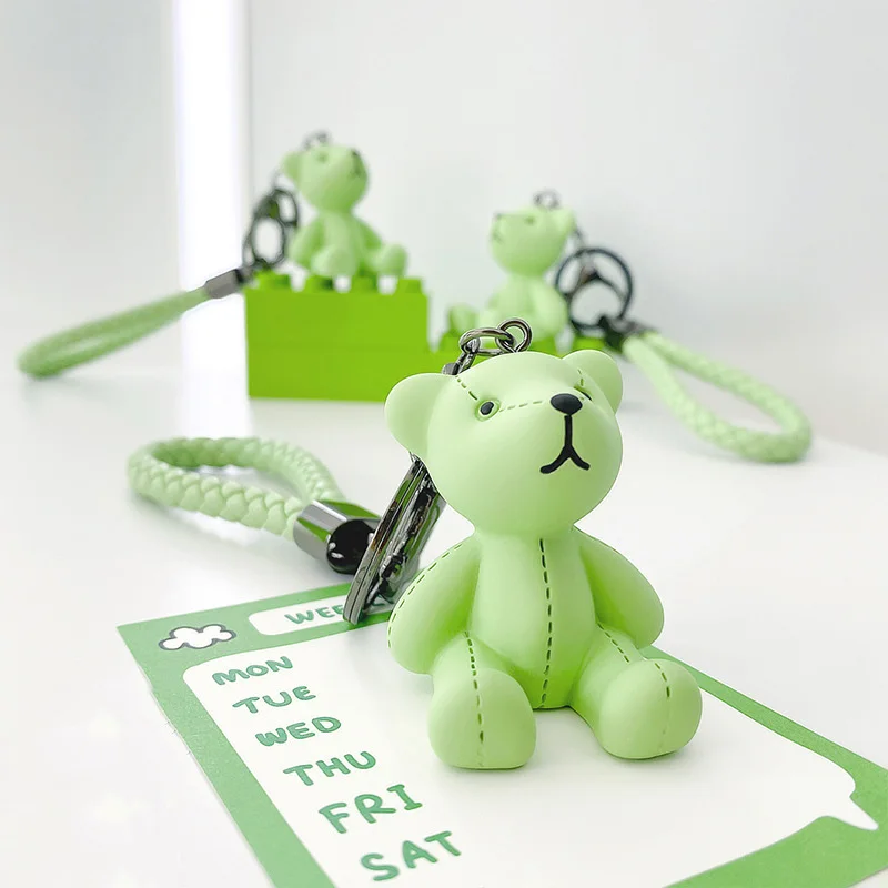 

Новое поступление, полимерный медведь, кукла, брелок, мультяшный зеленый брелок из искусственной кожи, милый парный рюкзак, украшение, украш...