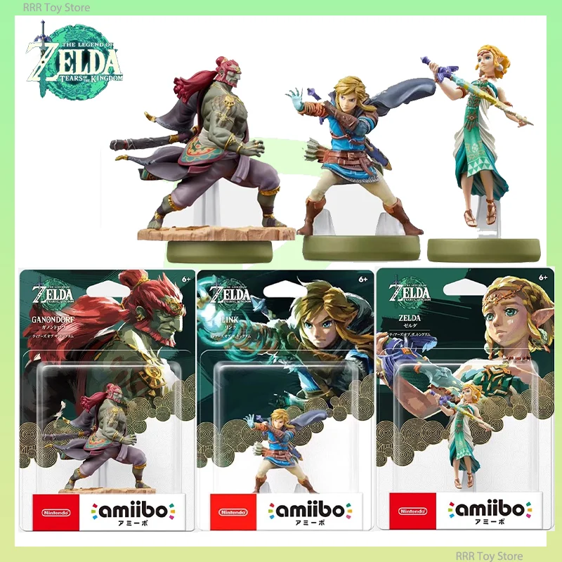 

Original Amiibo Zelda Tears Of The Kingdom Twilight Princess Link Ganon Game Switch NFC Anime Action Figures Model Statue Doll