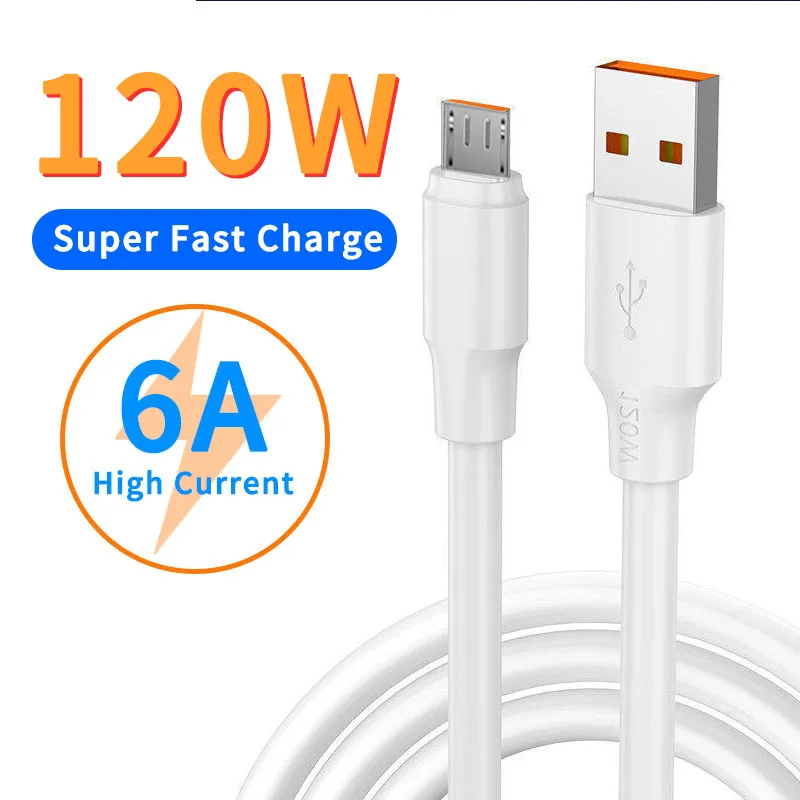 

New Micro USB Cable 120W Fast Charging Android Mobile Phone Charger For Huawei Samsung Xiaomi Redmi LG Charging Data Thick Cord