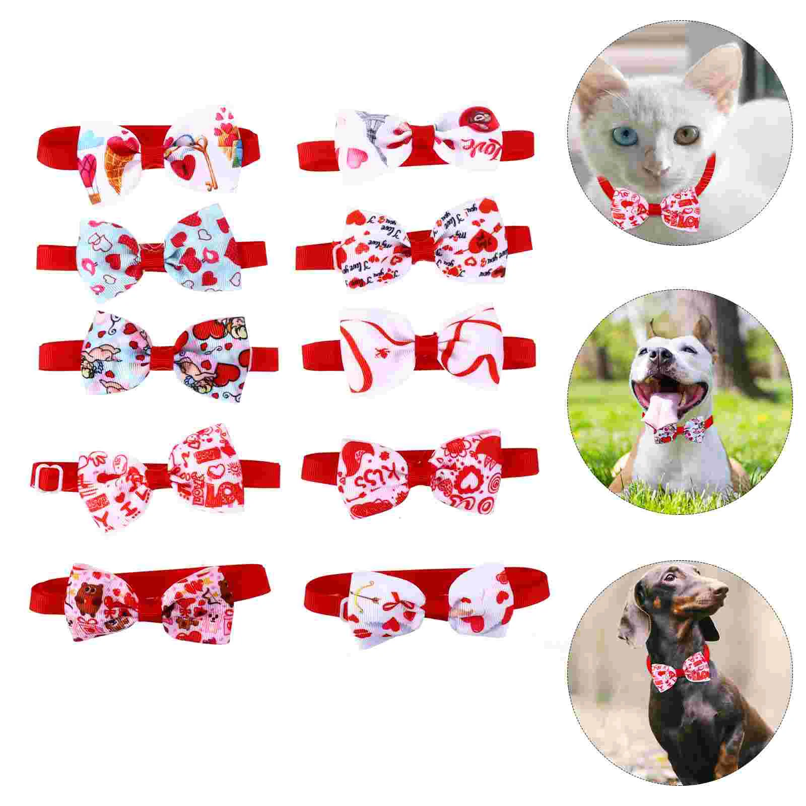 

Collar Pet Cat Dog Tie Bowchristmas Collars Outfit Puppy Necklace Holiday Pendant S Bells Detachable Supplies Day Valentine Ties