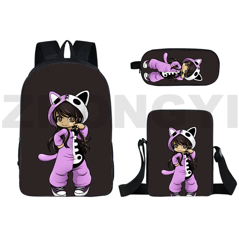 

3 шт./компл. рюкзак с мультяшным принтом Aphmau 3D, милые школьные сумки с аниме для девочек, популярный женский рюкзак в деловом стиле