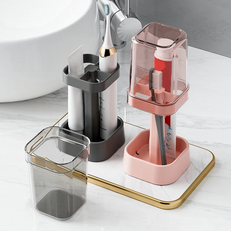 Набор Держателей Для Зубных Щеток С Органайзером Пар Компактный Дизайн Декор