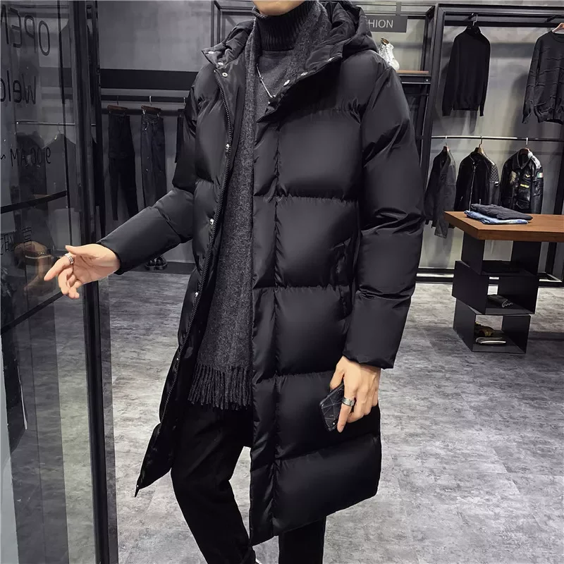 Jackets For Men Hooded Casual Long Down Jackets Thicker Warm Parkas New Male Outwear Winter Coats Slim Fit Jackets 5XL