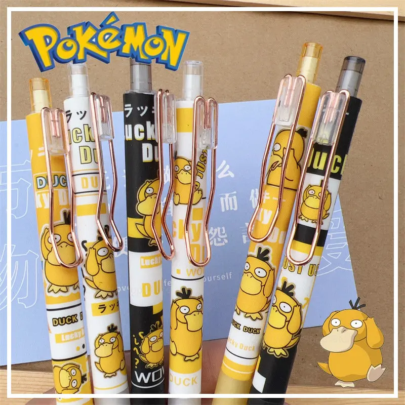 Pokemon Psyduck гелевая ручка Kawaii мультяшная шариковая ручка 0,5 мм черная Студенческая Канцелярия офисные аксессуары Школьные принадлежности