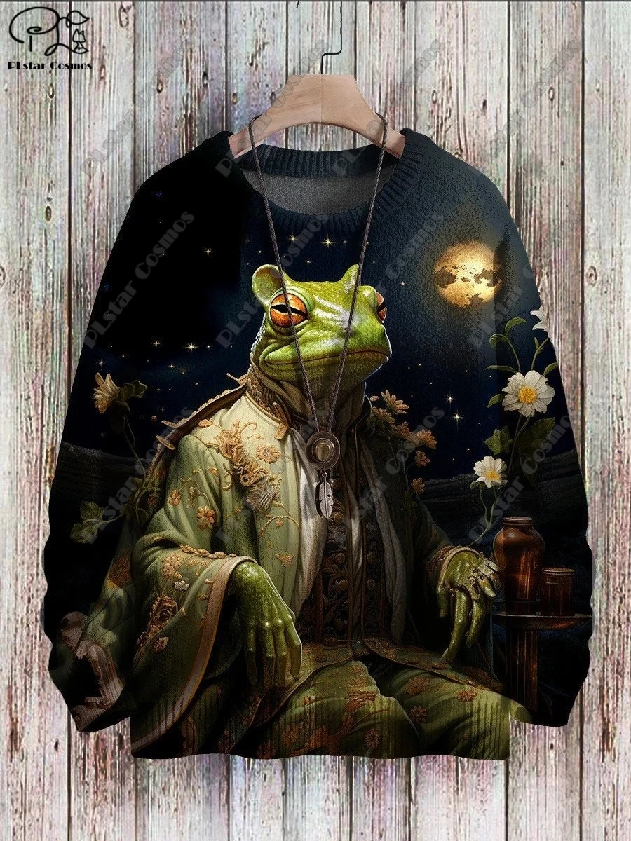 Ретро-свитер унисекс с 3D принтом животных зима