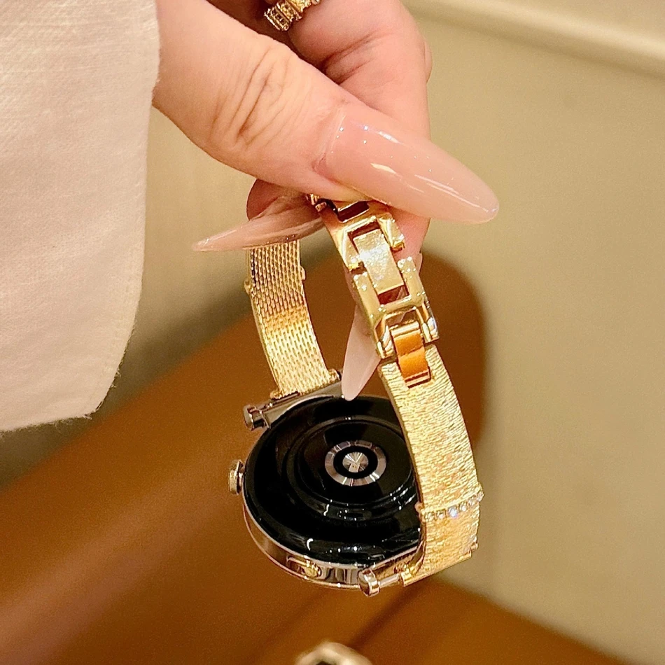 Фото Матовый браслет из металла с алмазной огранкой 18/20/22 мм для Samsung Galaxy Watch 8 7 6 5 Pro 4 GT2 3, Amazfit, Garmin №2
