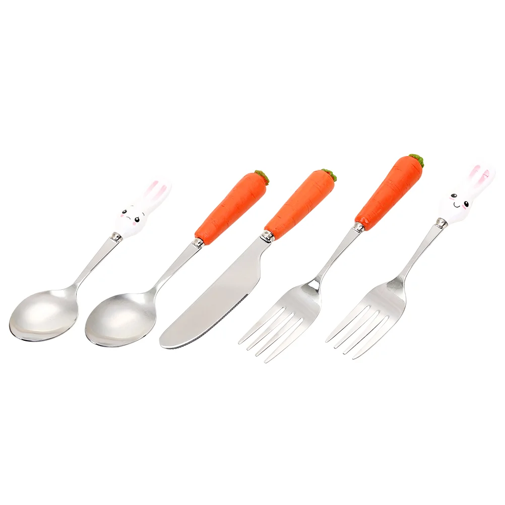 

1 Set Toddler Utensils Baby Fork Spoon Cutter Set Stainless Steel Tableware