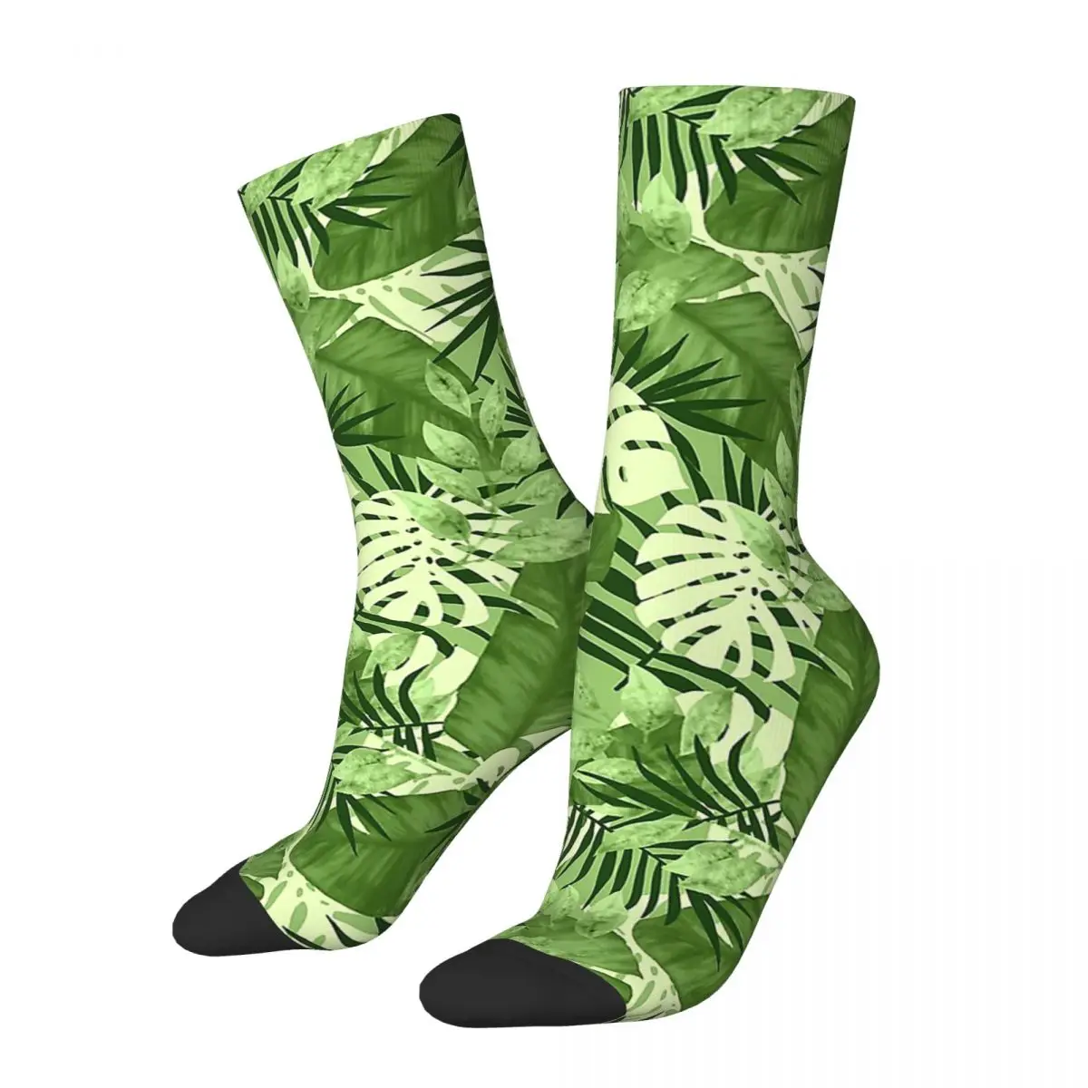 

New Male Men Socks Casual Leaves Leaf Nature Sock Jungle Tropical Green Plant Sport Women Socks Spring Summer Autumn Winter