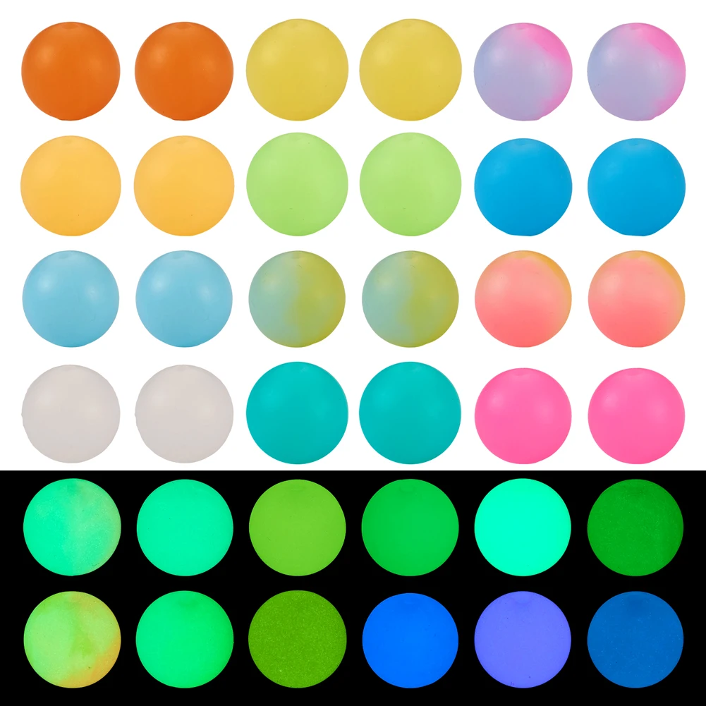 72 шт. люминесцентные круглые шестигранные силиконовые бусины многогранные