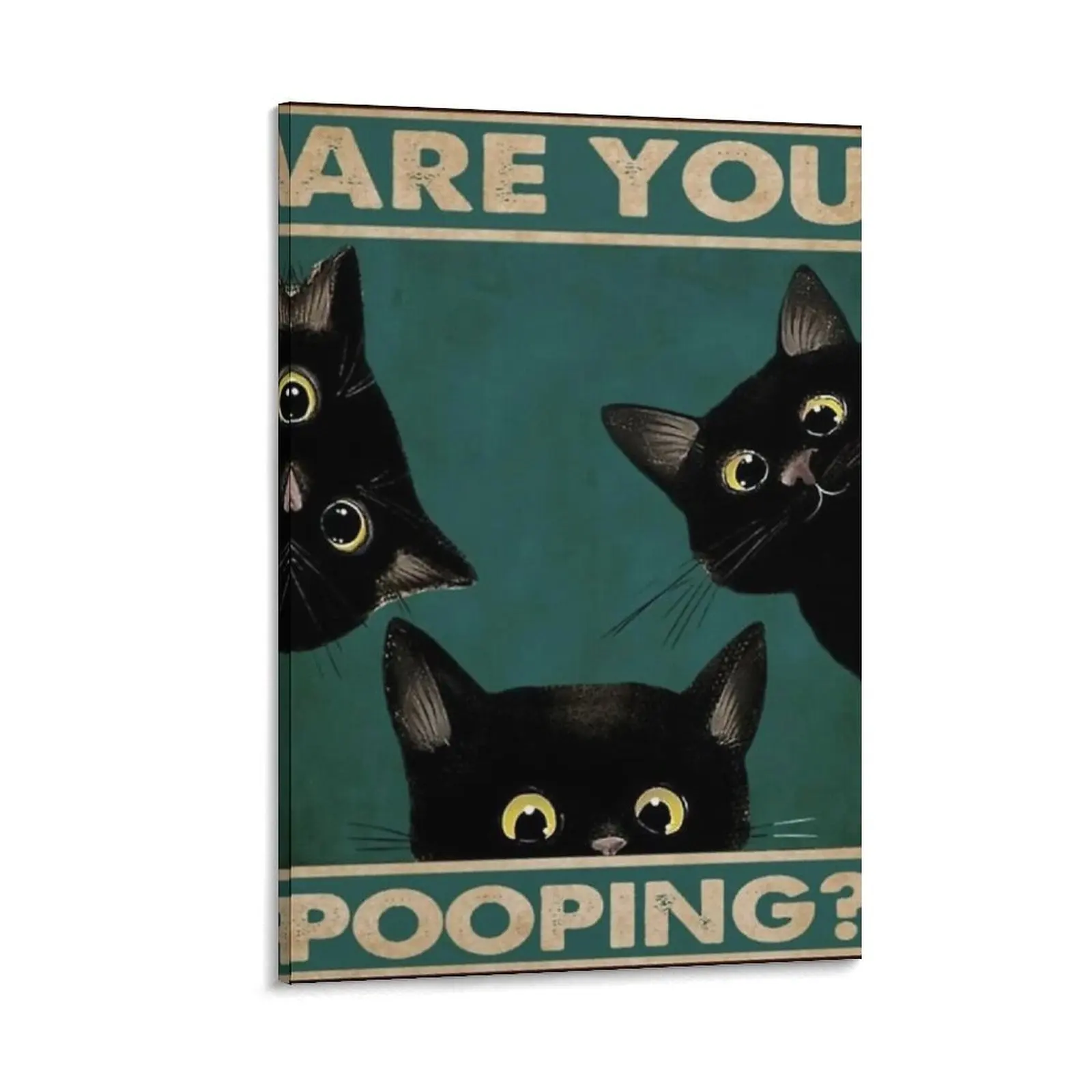 Three Baby Black Cats- Are You Pooping постер холст картина украшения дома аксессуары домашний