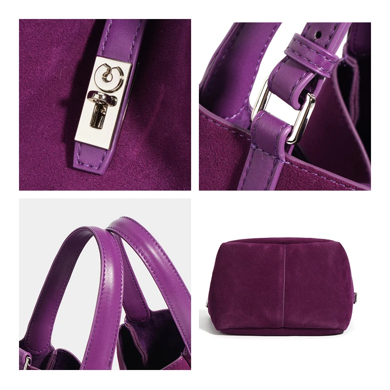 MABULA натуральная кожа замшевая винтажная сумка-корзина Hobos модная однотонная