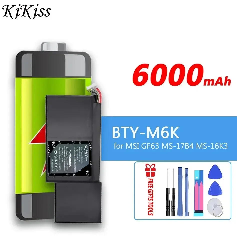 Аккумулятор KiKiss BTY-M6K 6000 мАч для MSI MS-17B4 MS-16K3 GS63VR-7RG GF63 Тонкий 8RD 8RD-031TH 8RC GF75 3RD 9SC