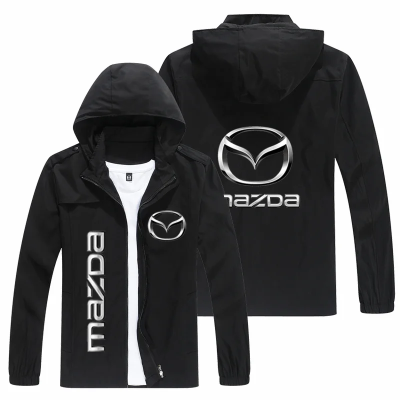 

Новая мужская куртка с принтом логотипа MAZDA, кардиган на молнии, куртки, Модная приталенная Повседневная бейсбольная форма, байкерская курт...