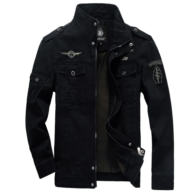 

Куртка-бомбер мужская приталенная, хлопковая верхняя одежда в стиле милитари, карго, пальто, большие размеры 5XL, весна-осень