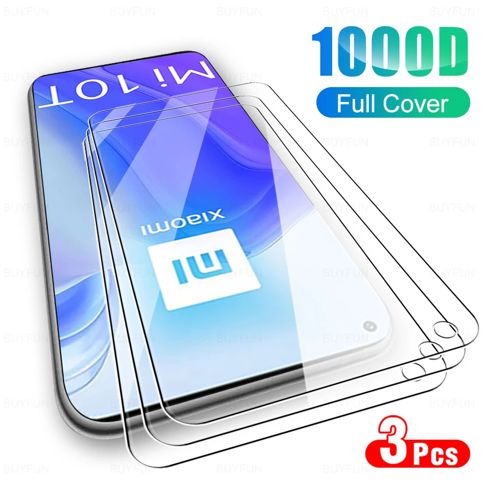 

3PCS Screen Protector For xiaomi 10 lite 5G Full Cover Tempered Glass On XIAOMI 10i 10T 10T Pro Anti-Scratch Film