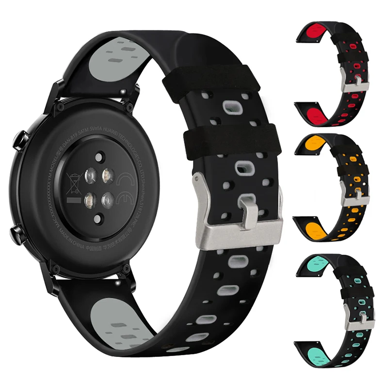

Replaceable Silicone Strap Breathable Wristband Two-color Watchband For Polar Vantage M2 Watch