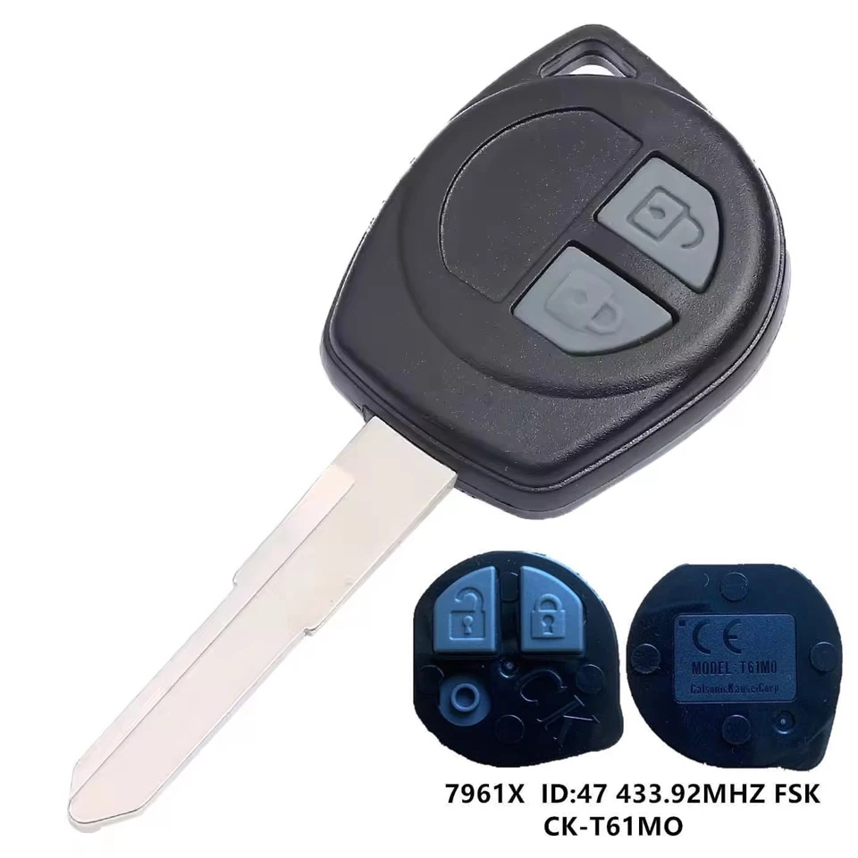 

Сменный пульт дистанционного управления KEYECU с полной головкой, 2 кнопки, 433 МГц, T61M0/T79M0, ID47, T68L0 ID46 для Suzuki Swift S-Cross Vitara