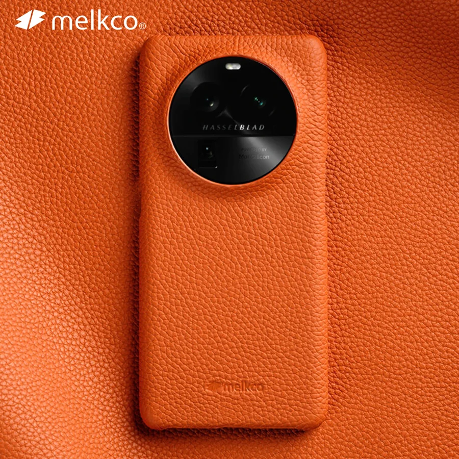 Melkco Premium Genuine Leather Case for OPPO Find X6 Pro Luxury Fashion Business Natural Cowhide Phone Cases Cover