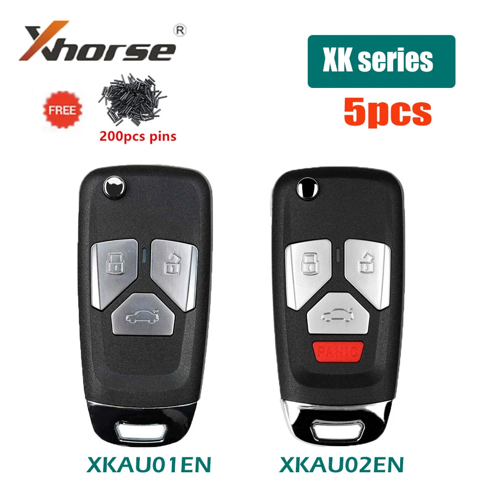 

5pcs/lot Xhorse XKAU01EN Universal VVDI Wire Remote Key XKAU02EN 3/4 Buttons Car Remote Key for Audi VVDI Mini Key Tool VVDI2
