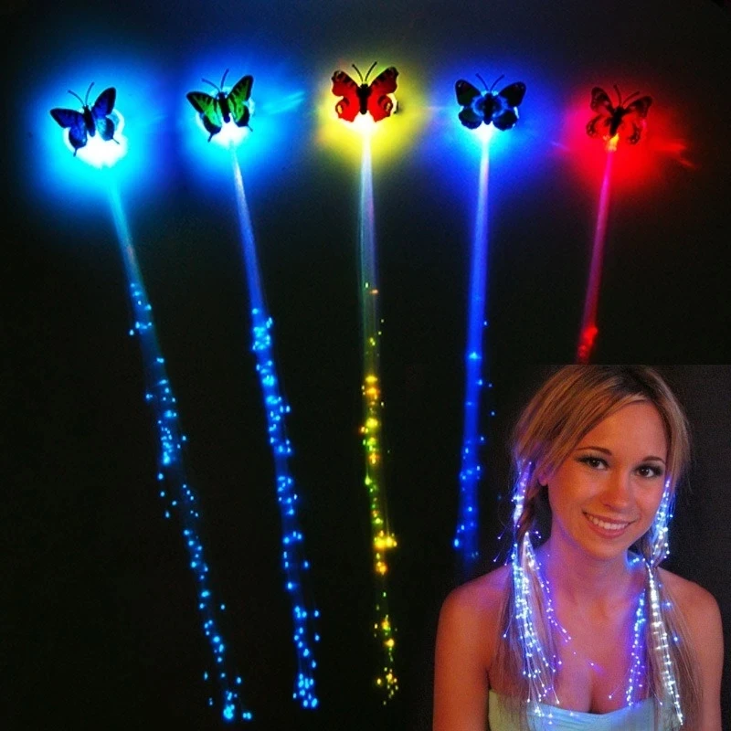 

Light-up Fiber Optic LED Hair Clips Multicolor Flashing Hair Braid Barrettes Concert Christmas Rave Party Hair Accessories Girl